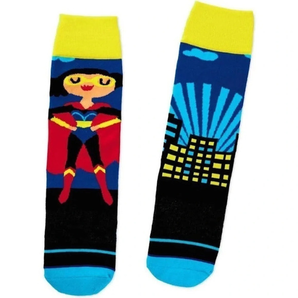 Hallmark ‘Toe of a Kind’ Super Woman Crew Socks​​​​​​​​​​ - Picture 1 of 1